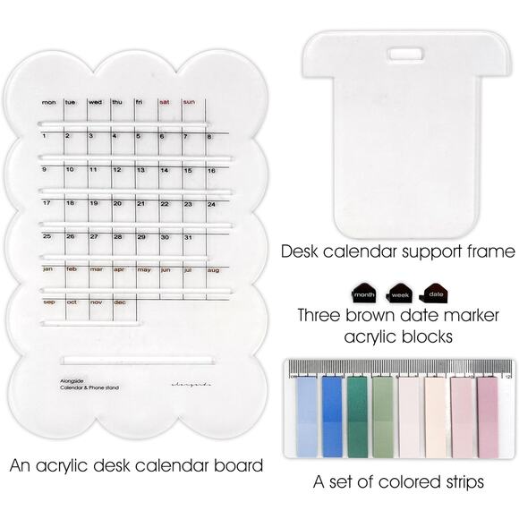 Practical Retro Perpetual Planner Desk Calendar Reminders Acrylic Phone holder - Picture 8 of 8